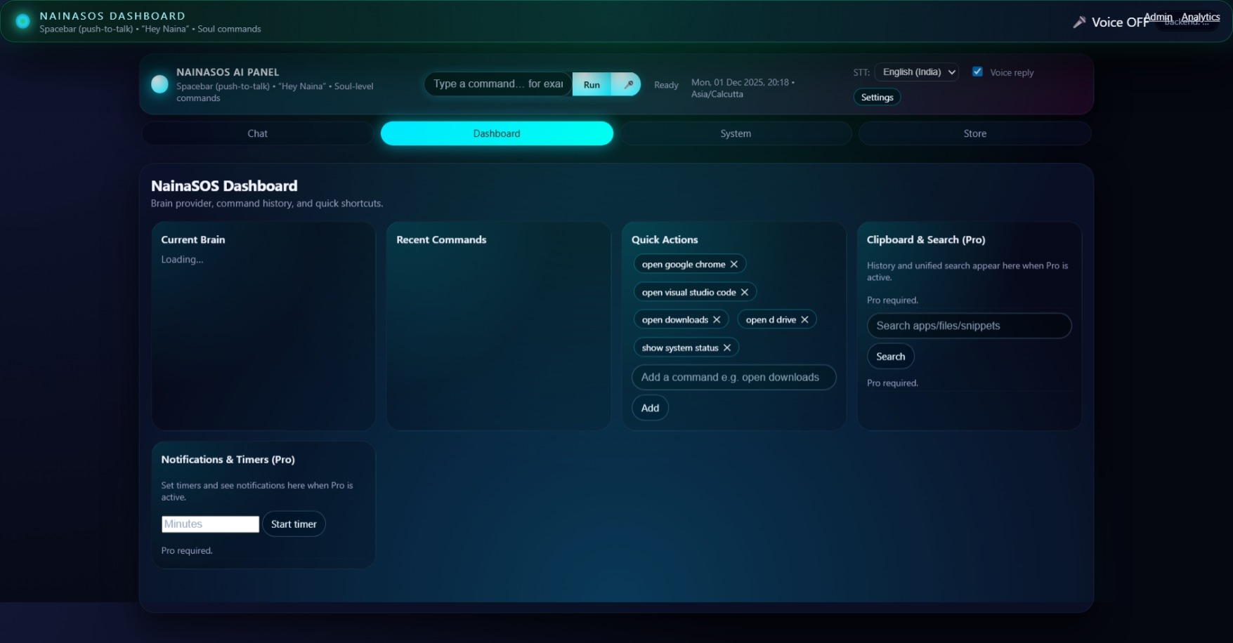 NainaSOS dashboard