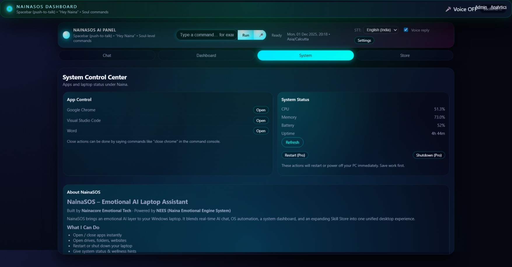 NainaSOS System Control Center